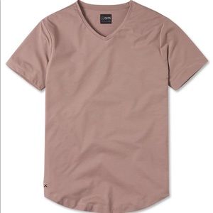 Cuts Clothing V-Neck Curve-Hem, Green, Large